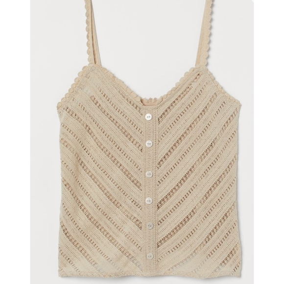 H&M Tops - H&M Beige Crocheted Top